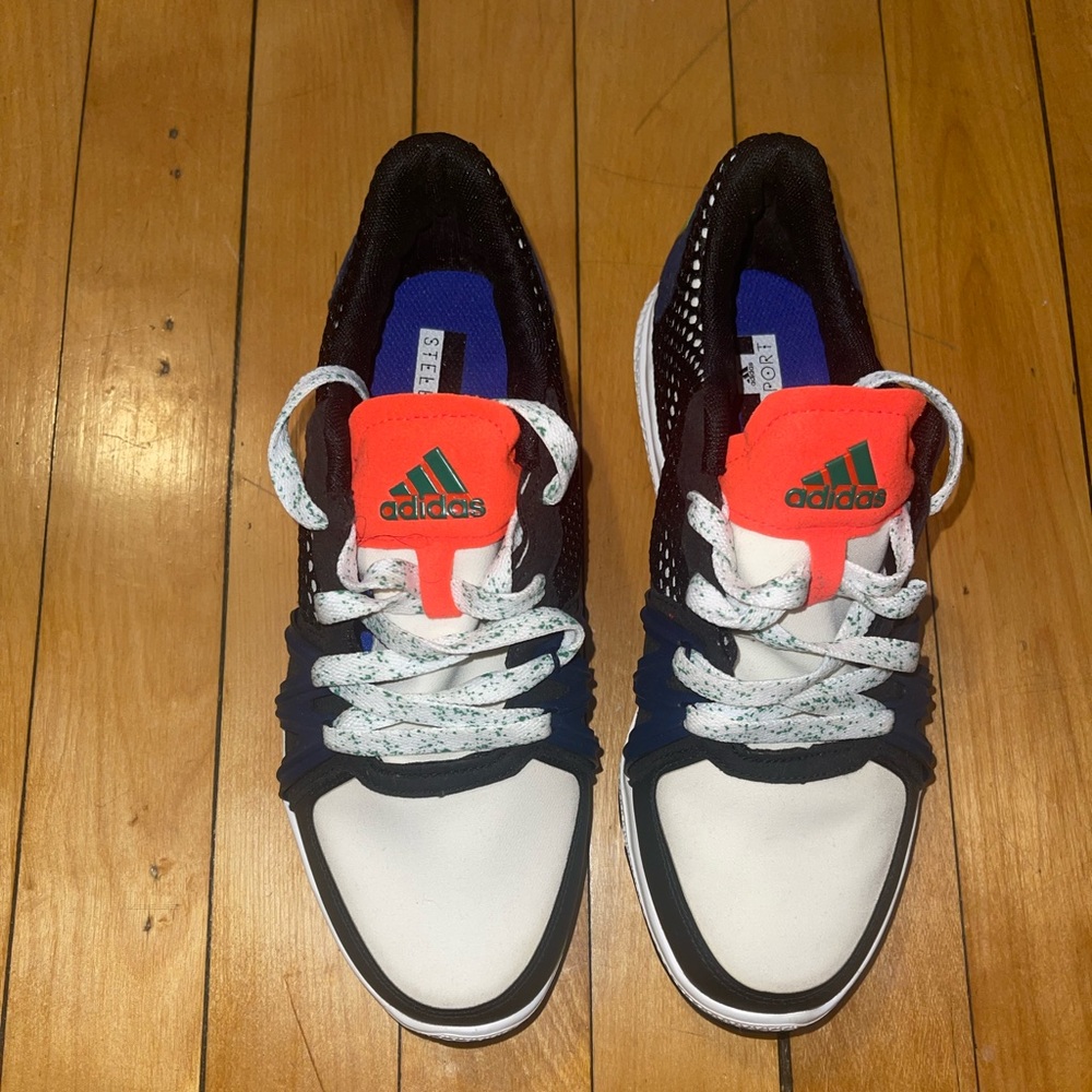 adidas by stella mccartney bounce white, black and multi colored sneakers